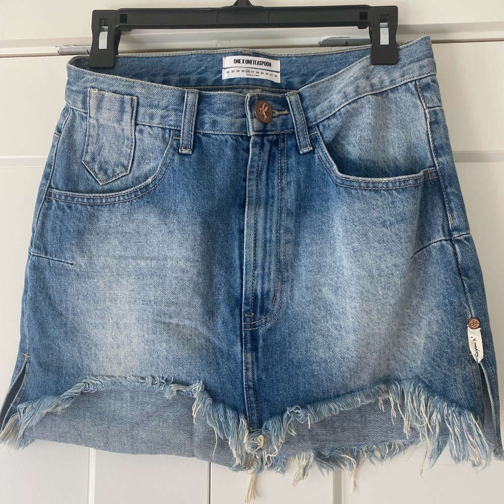 One Teaspoon Denim Jean Mini Skirt! Only worn once!